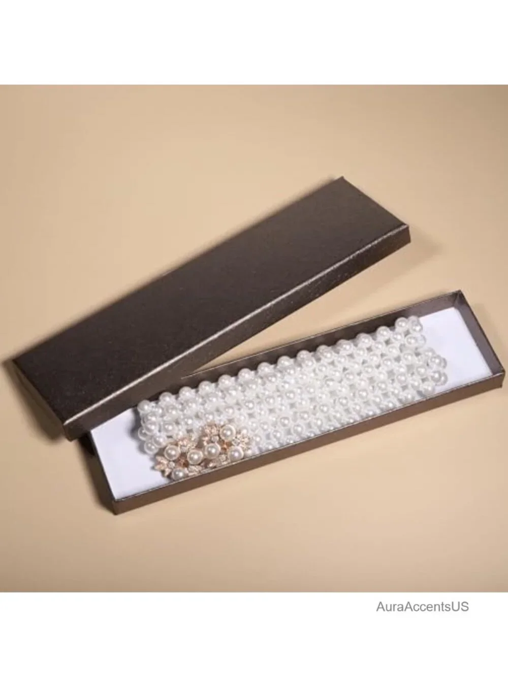 Pearl Belt Women Faux Pearl Rhinestone Elastic Buckle Waist Belt for Wedding